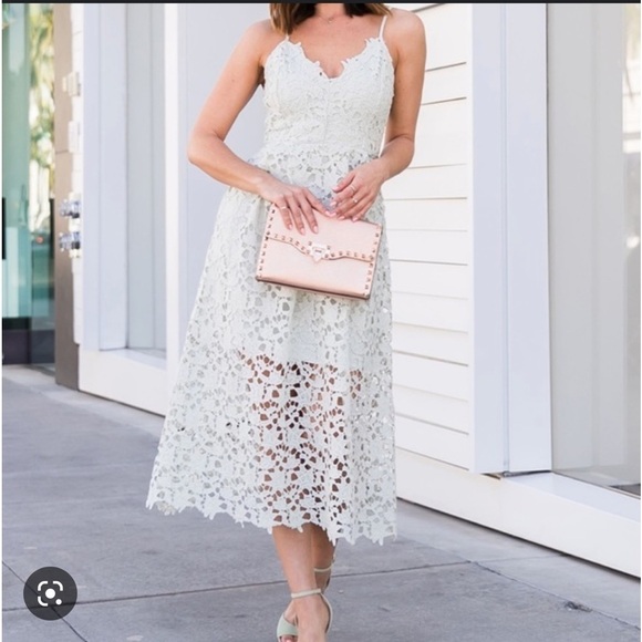 ASTR THE LABEL Revolve The Lace A Line Cocktail Midi Dress Mint Green XS - Picture 4 of 8
